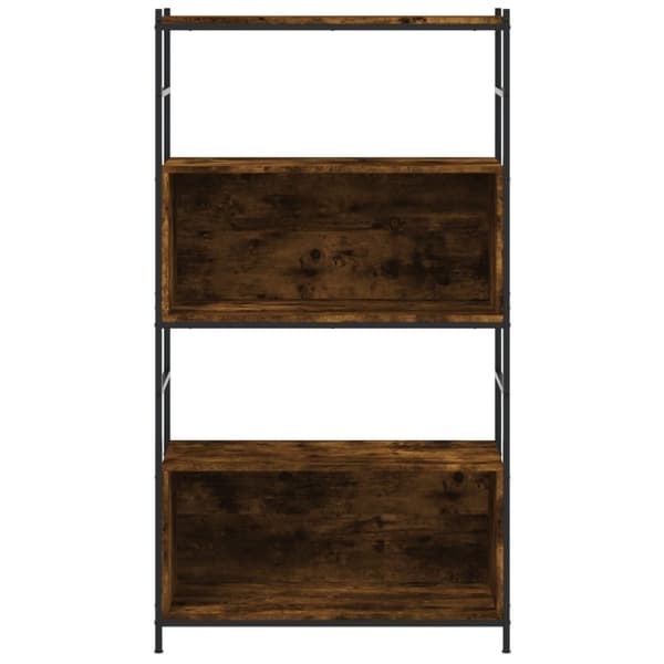 vidaXL bogreol 80x30x145,5 cm konstrueret træ og jern røget egetræ