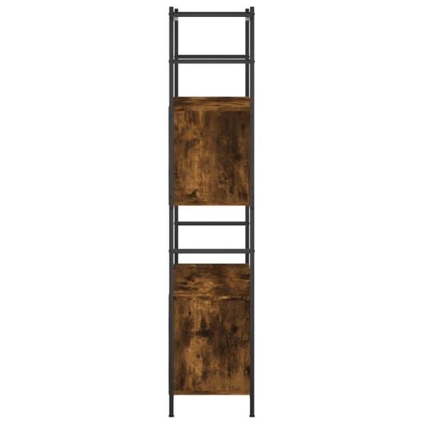 vidaXL bogreol 80x30x145,5 cm konstrueret træ og jern røget egetræ