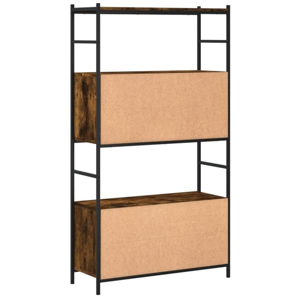 vidaXL bogreol 80x30x145,5 cm konstrueret træ og jern røget egetræ
