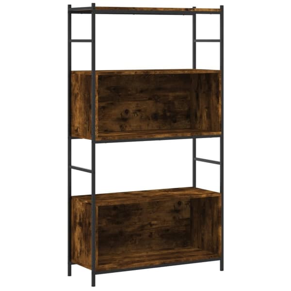 vidaXL bogreol 80x30x145,5 cm konstrueret træ og jern røget egetræ