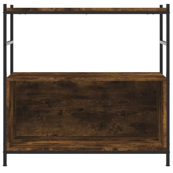 vidaXL bogreol 80x30x78,5 cm konstrueret træ og jern røget egetræ