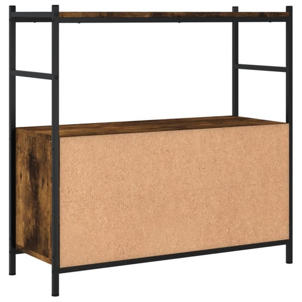 vidaXL bogreol 80x30x78,5 cm konstrueret træ og jern røget egetræ