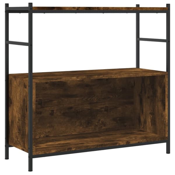 vidaXL bogreol 80x30x78,5 cm konstrueret træ og jern røget egetræ
