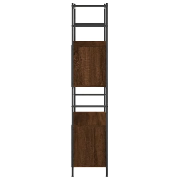 vidaXL bogreol 80x30x145,5 cm konstrueret træ og jern brunt egetræ