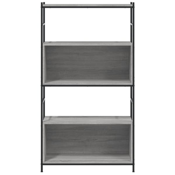 vidaXL bogreol 80x30x145,5 cm konstrueret træ og jern grå sonoma-eg