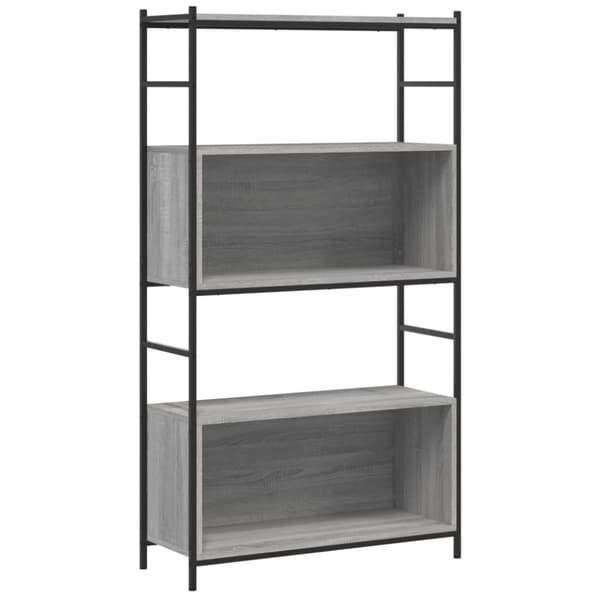 vidaXL bogreol 80x30x145,5 cm konstrueret træ og jern grå sonoma-eg