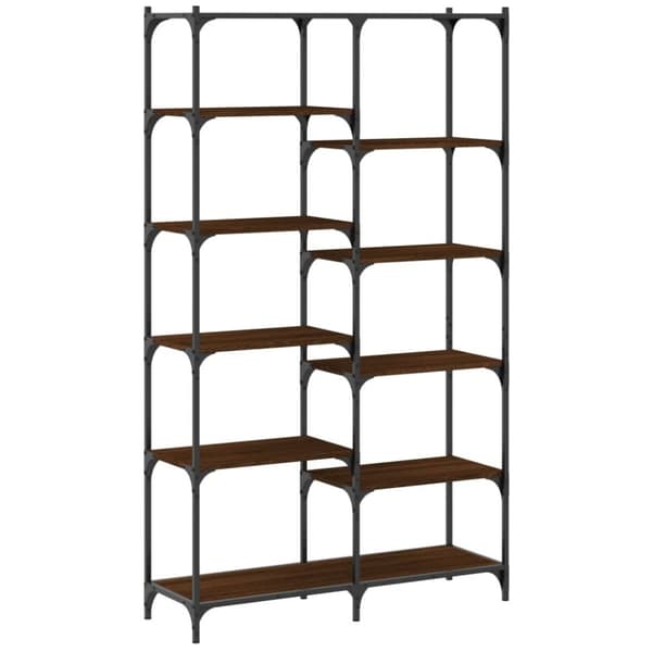 vidaXL bogreol 100x32x170 cm konstrueret træ og jern brunt egetræ