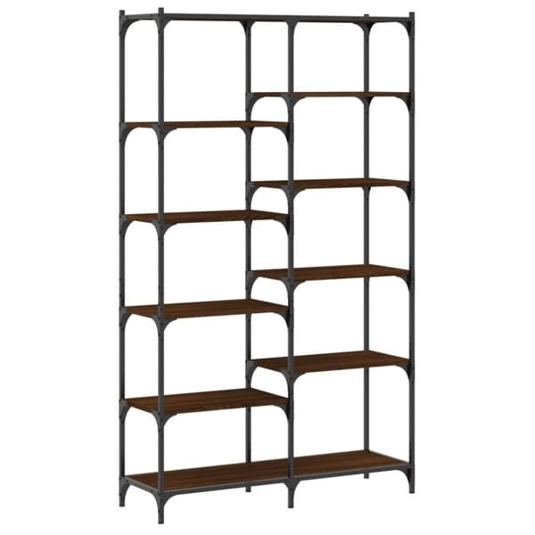 vidaXL bogreol 100x32x170 cm konstrueret træ og jern brunt egetræ
