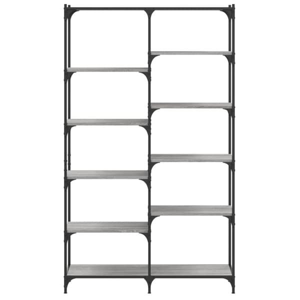 vidaXL bogreol 100x32x170 cm konstrueret træ og jern grå sonoma-eg