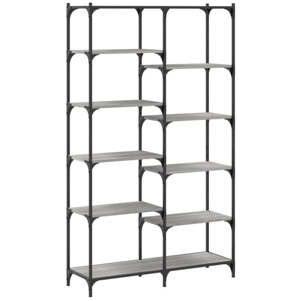 vidaXL bogreol 100x32x170 cm konstrueret træ og jern grå sonoma-eg