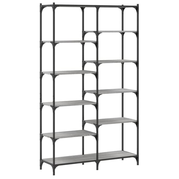 vidaXL bogreol 100x32x170 cm konstrueret træ og jern grå sonoma-eg
