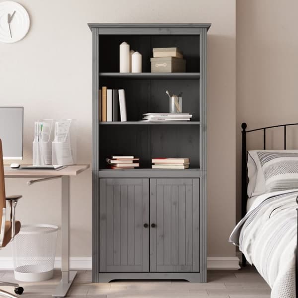 vidaXL bogreol BODO 82x40x173 cm massivt fyrretræ grå