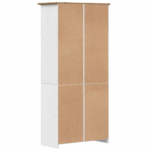 vidaXL bogreol BODO 82x40x173 cm massivt fyrretræ hvid og brun