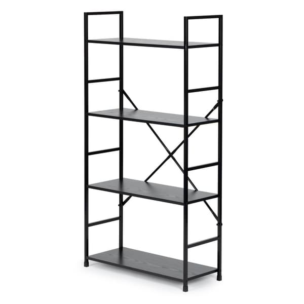 Reol - 113x23,5x58,5 cm - 4 hylder - sort