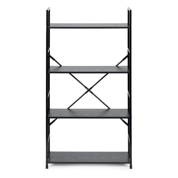 Reol - 113x23,5x58,5 cm - 4 hylder - sort