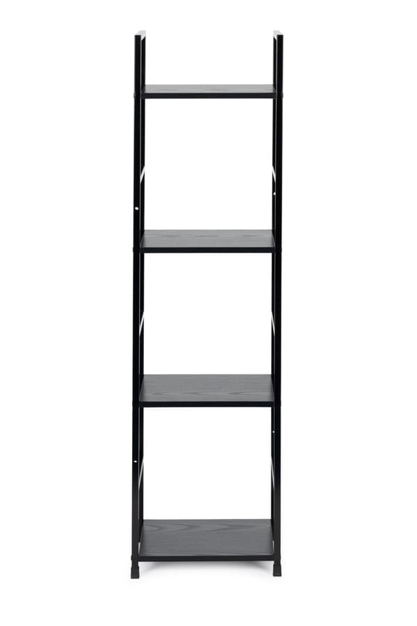 Bokhylla - 112x23,5x29cm - 4 hyllor - svart