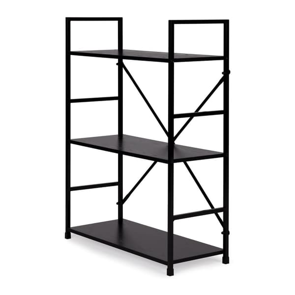 Bokhylla - 80x59,5 cm - 3 hyllor - svart