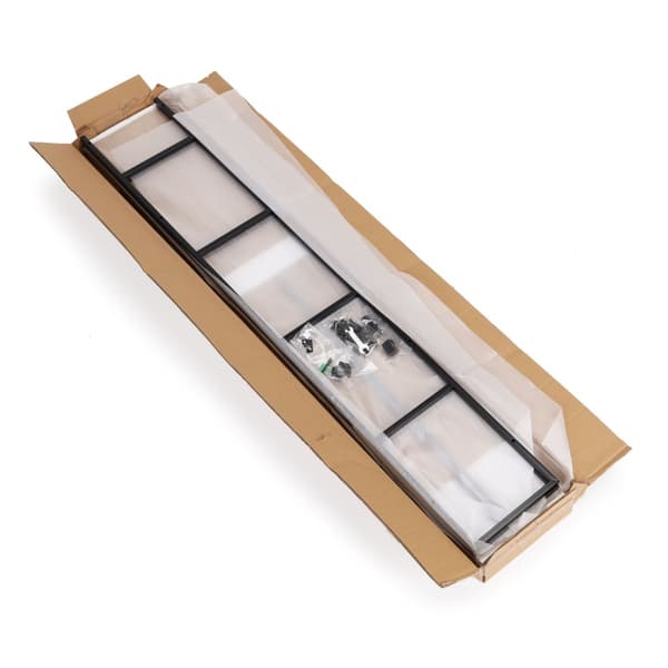 Reol - 144x58,5x23,5 cm - 5 hylder - lysebrun & sort