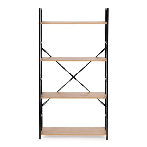 Bokhylla - 113x58,5x23,5cm - 4 hyllor - svart & träfärg