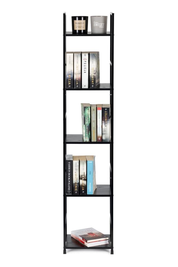 Bokhylla - 144,5x23,5x29 cm - 5 hyllor - brun