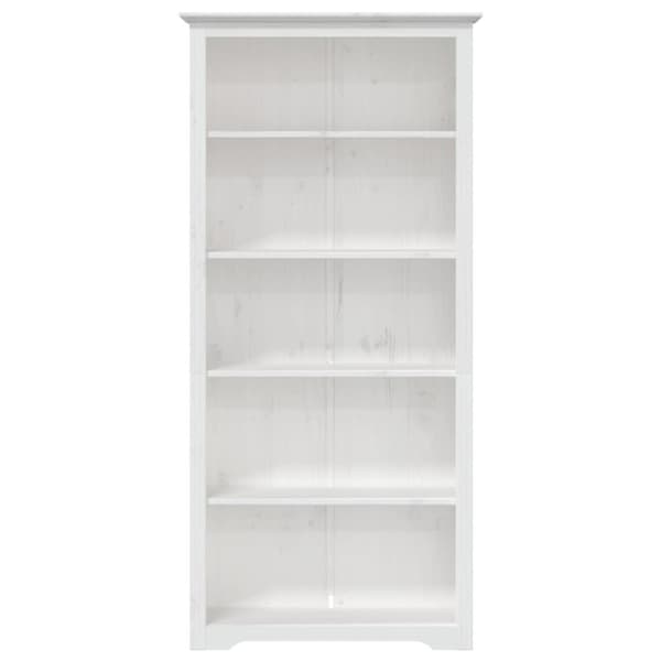 vidaXL Bokhylla BODO vit 82x40x173 cm massiv furu 5 hyllplan