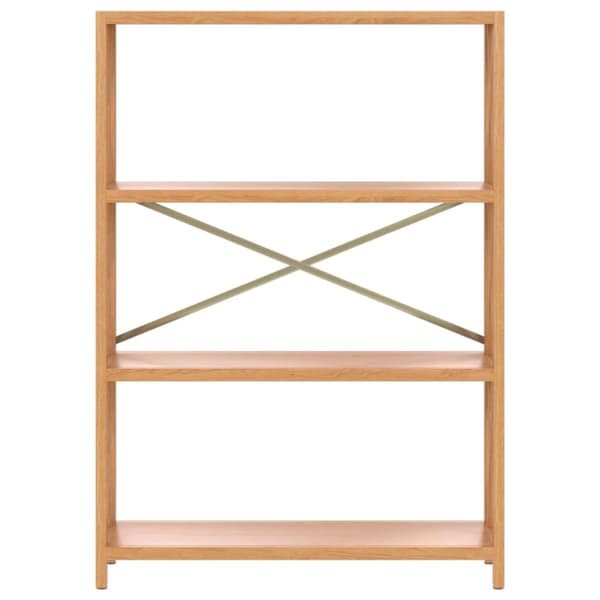 vidaXL Bokhylla med 4 hyllplan 80x30x112 cm massiv ek