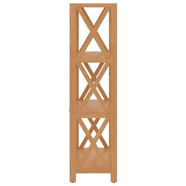 vidaXL Bokhylla med 4 hyllplan 80x30x112 cm massiv ek