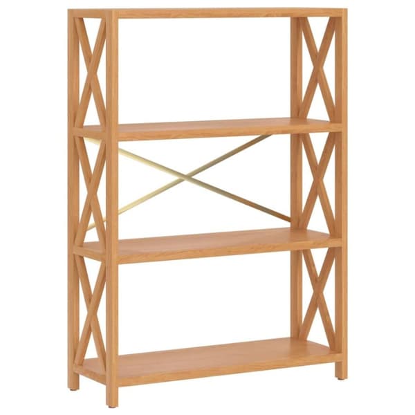 vidaXL Bokhylla med 4 hyllplan 80x30x112 cm massiv ek