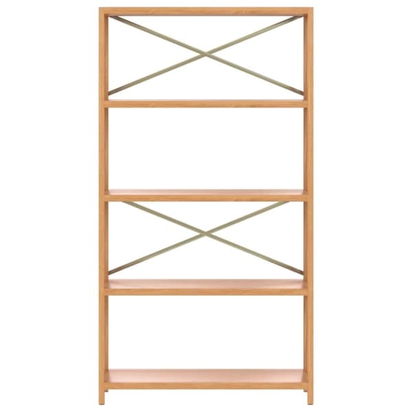 vidaXL reol med 5 hylder 80x30x146 cm massivt egetræ