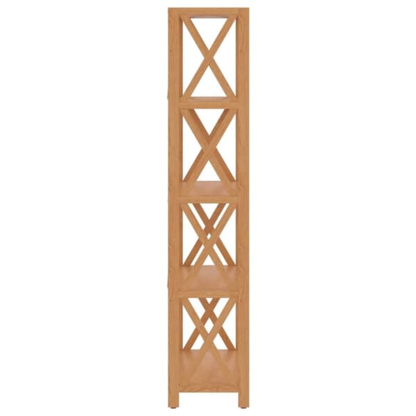 vidaXL reol med 5 hylder 80x30x146 cm massivt egetræ