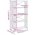 Miniatyrbillede 6 af 7: vidaXL reol med 5 hylder 80x30x146 cm massivt egetræ