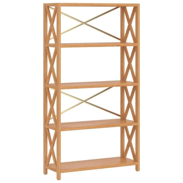 vidaXL reol med 5 hylder 80x30x146 cm massivt egetræ