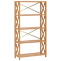 Miniatyrbillede 1 af 7: vidaXL reol med 5 hylder 80x30x146 cm massivt egetræ