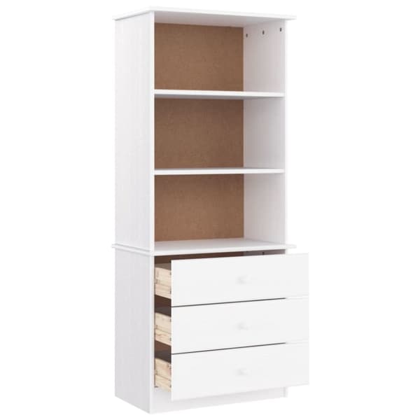 vidaXL Tv-bänk med lådor ALTA 60x35x142 cm vit massiv furu