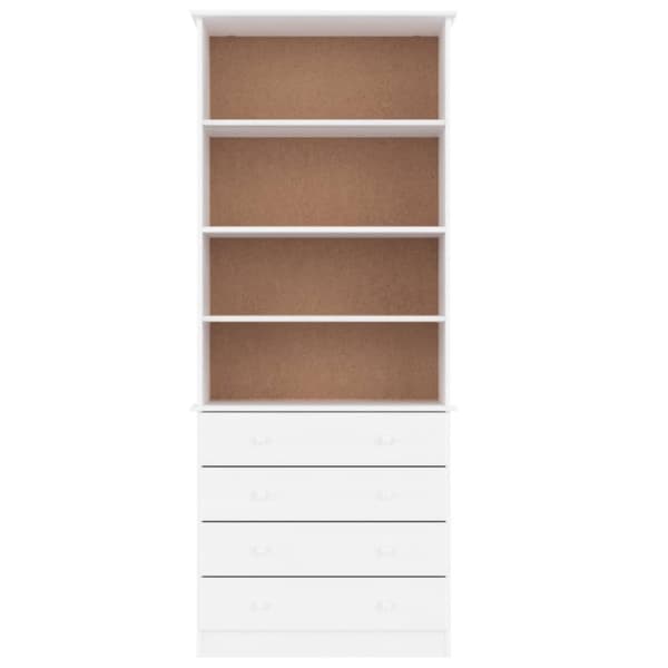 vidaXL bogreol med skufferALTA 77x35x186,5 cm massivt fyrretræ hvid