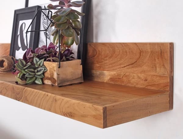 Rootz seinähylly massiivipuinen akaasiapuuhylly 80 cm maalaistyylinen riippuhylly aitoa puuta seinälevy luonnontuote