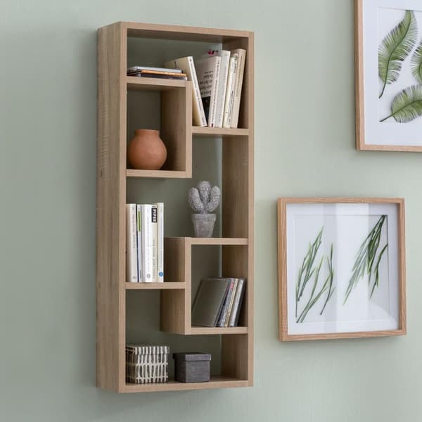 Rootz væghylde Sonoma 36x90x13,5 cm trædesign hængehylde moderne - Fritsvævende væghylde - Træhylde til væggen - boghylde smal - Dekorativ hylde svæve