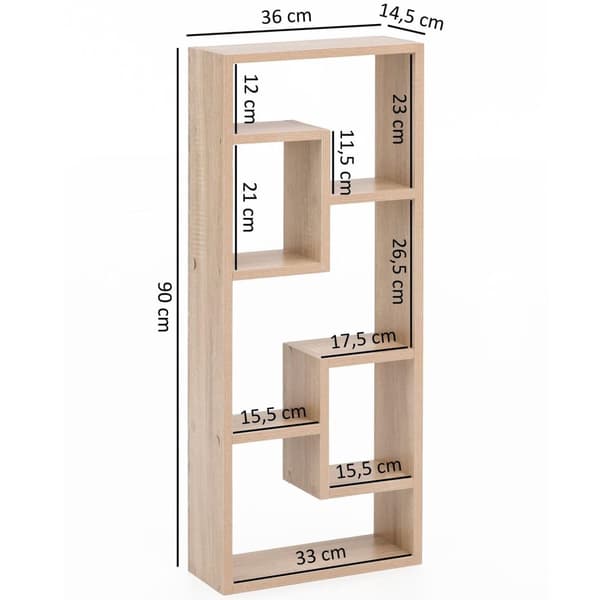 Rootz væghylde Sonoma 36x90x13,5 cm trædesign hængehylde moderne - Fritsvævende væghylde - Træhylde til væggen - boghylde smal - Dekorativ hylde svæve