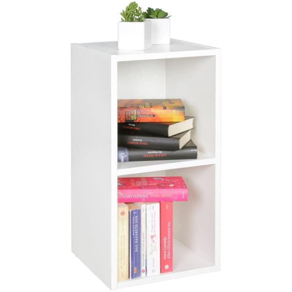 Rootz teline hylly puinen 30x60x30 cm moderni valkoinen hylly pieni - Valkoinen Seinähylly Säilytyshylly Kapea - Pieni kirjahylly 2 hyllyä - Kapea des