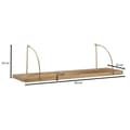 Miniatyrbillede 4 af 7: Rootz væghylde 60x25x22 cm mango massivt træ - metal hængende hylde Industriel - Lille design flydende hylde - Hylde Hængende Stue - bogreol væg