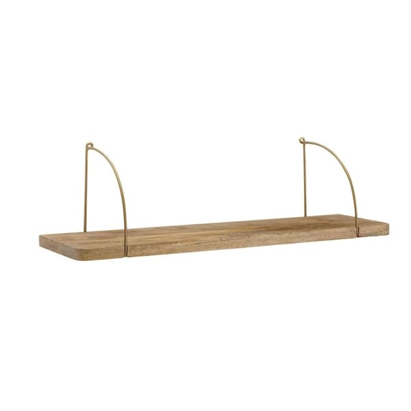 Rootz vägghylla 60x25x22 cm mango massivt trä - metall hängande hylla Industriell - Liten design flytande hylla - Hylla Hängande Vardagsrum - bokhylla