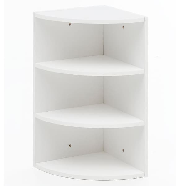 Rootz kulmahylly valkoinen 30 x 60 x 30 cm WL5.843 puinen seinähylly kulmariippuva hylly - Puinen seinähylly Korkea - Vapaasti kelluva seinähylly - De