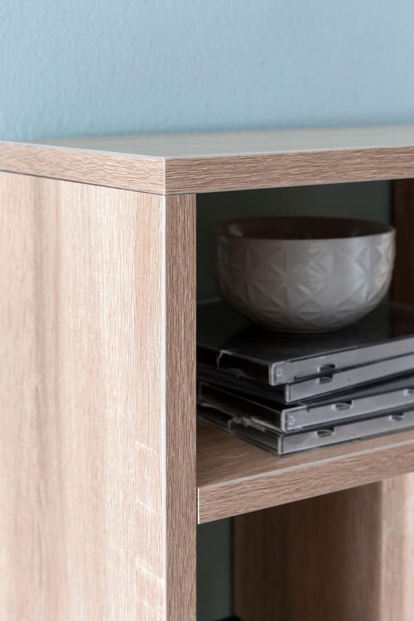 Rootz væghylde Sonoma eg 75x51x16 cm træ hængehylde moderne - Design vægplade frit svævende - Træhylde til væggen - Reol Smal - Dekorativ hylde svæven