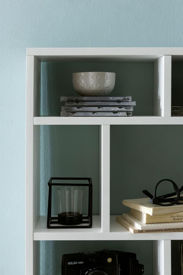 Rootz væghylde hvid 75x51x16 cm hængehylde i træ moderne - Design vægplade frit svævende - Træhylde til væggen - Reol Smal - Dekorativ hylde svævende
