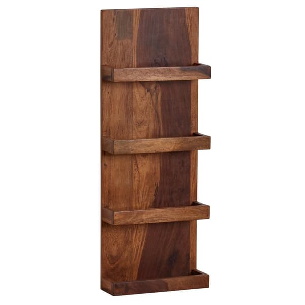 Rootz væghylde 30x80x10 cm massiv sheesham træ hængende hylde moderne svævende - Stor design svævende hylde - Hylde Hængende Stue - bogreol væg
