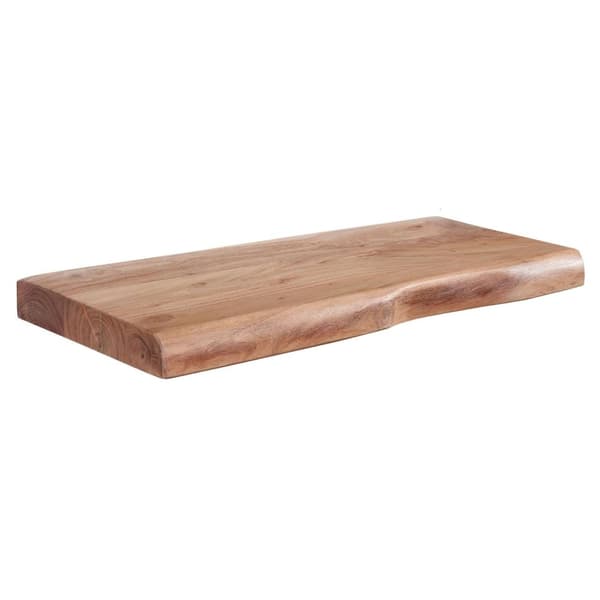 Rootz seinähylly puunreunalla massiivi akaasiapuuta 40 cm - Design kelluva hylly massiiviseinälevy - hyllypuu luonnonmukainen - Maalaistyylinen riippu