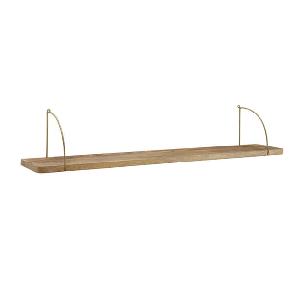 Rootz seinähylly 100x25x22 cm mango massiivipuuta - metalliriippuva hylly Industrial - Suuri design kelluva hylly - hylly riippuva olohuone - kirjahyl