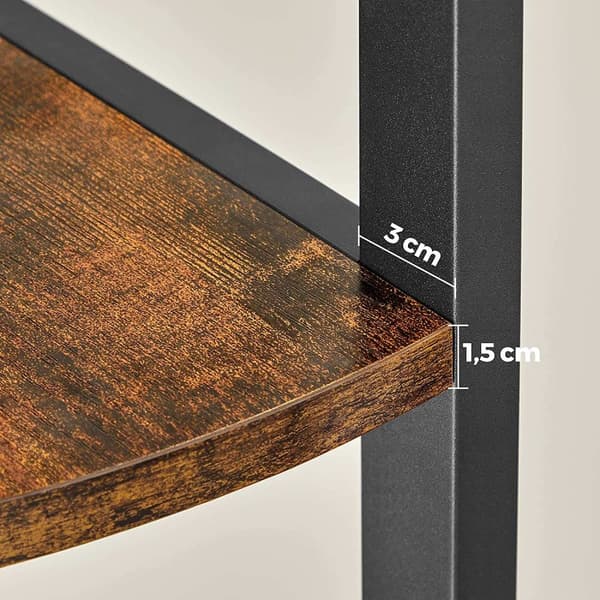 Rootz Hjørneskab - Reol - Hylde - Metal - Forarbejdet træ - Brun - Sort - 30 x 30 x 150 cm