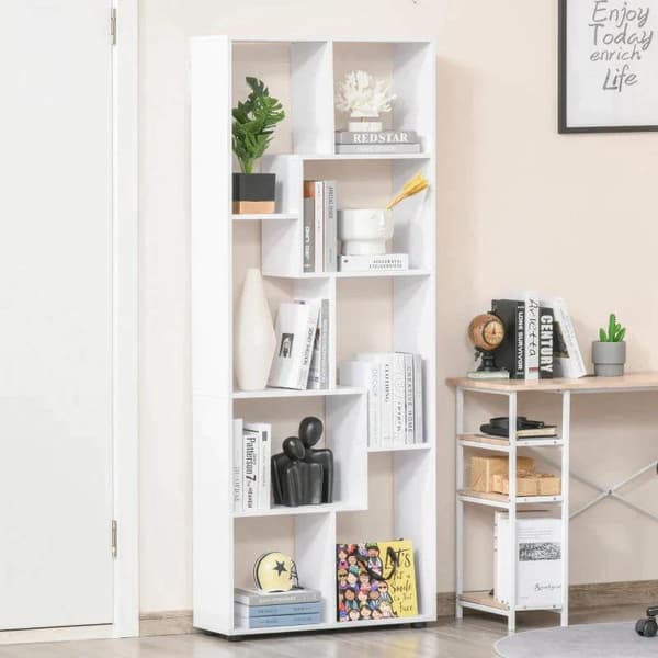 Rootz Bogreol - Reol - 8 hylder - Hvid - 70 Cm X 24 Cm X 178 Cm