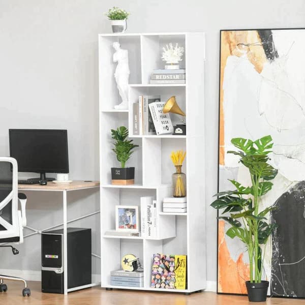 Rootz Bogreol - Reol - 8 hylder - Hvid - 70 Cm X 24 Cm X 178 Cm